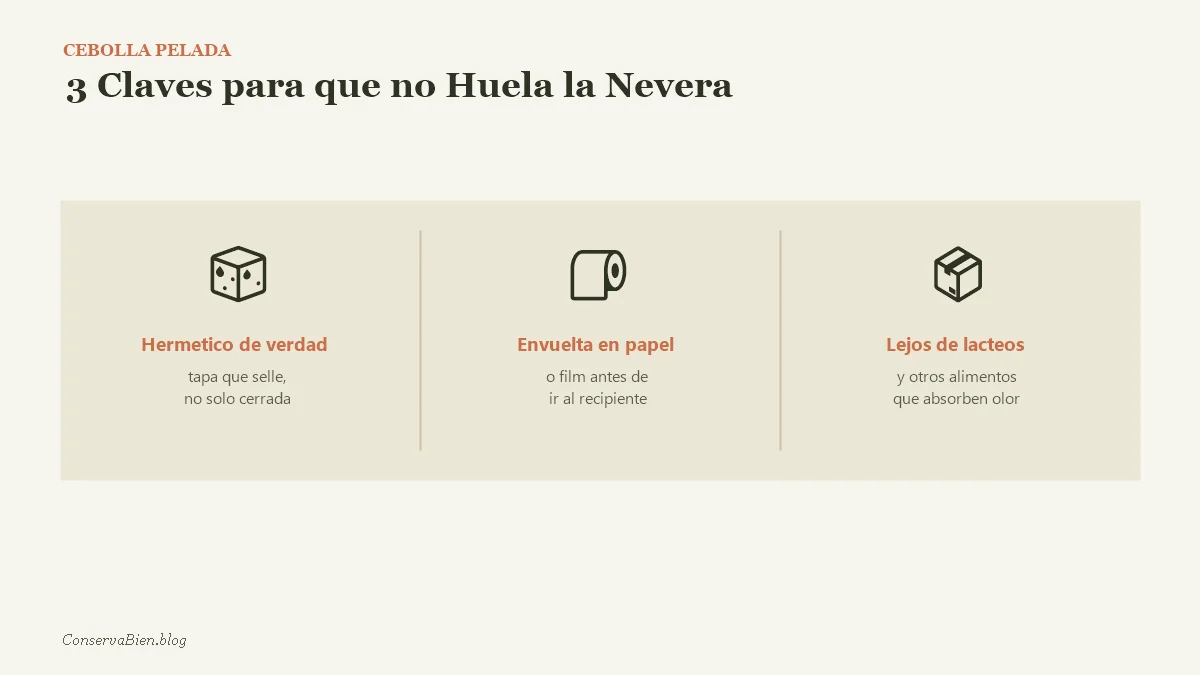 3 claves para que la cebolla pelada no huela la nevera