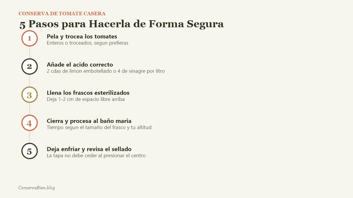 5 pasos para hacer conserva de tomate casera de forma segura