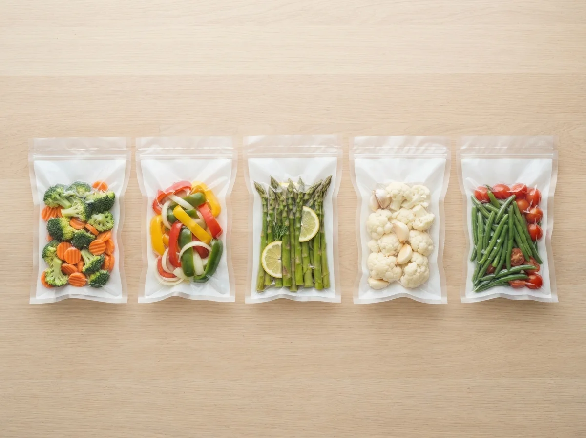 Bolsas de verduras selladas al vacio