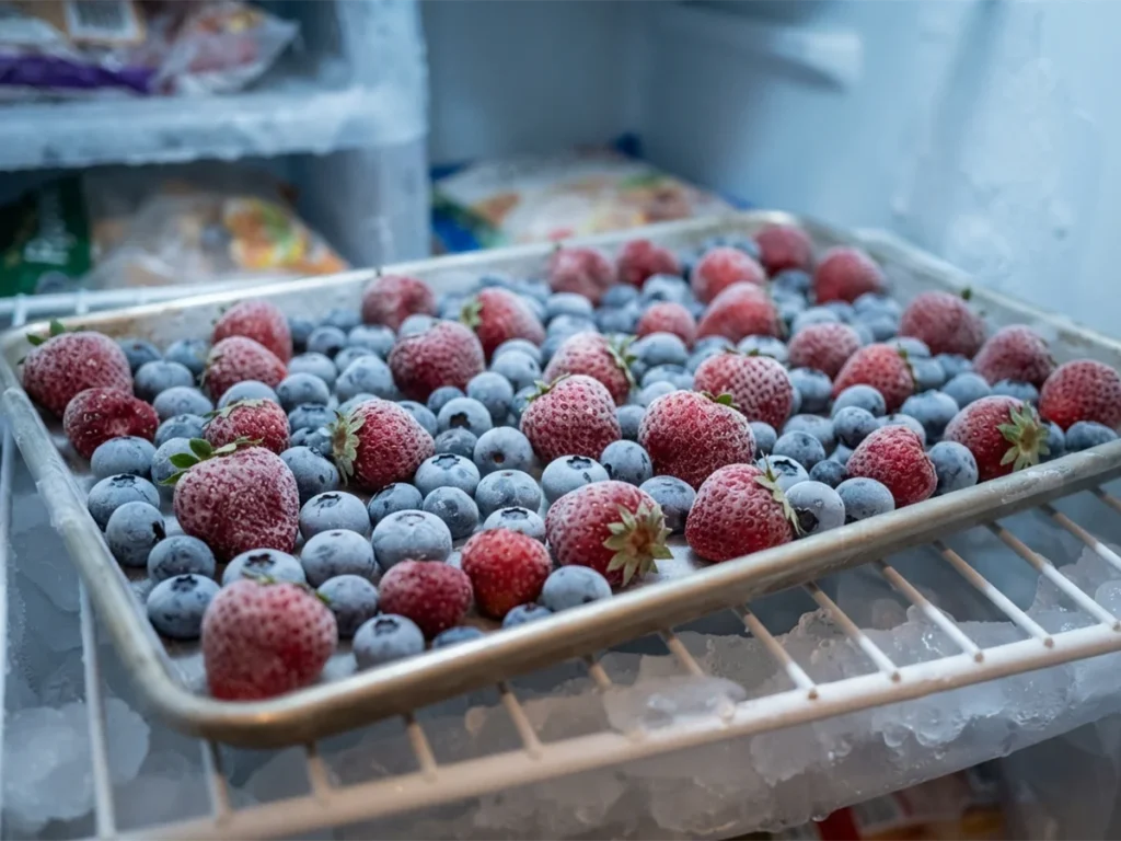 frutas rojas congeladas