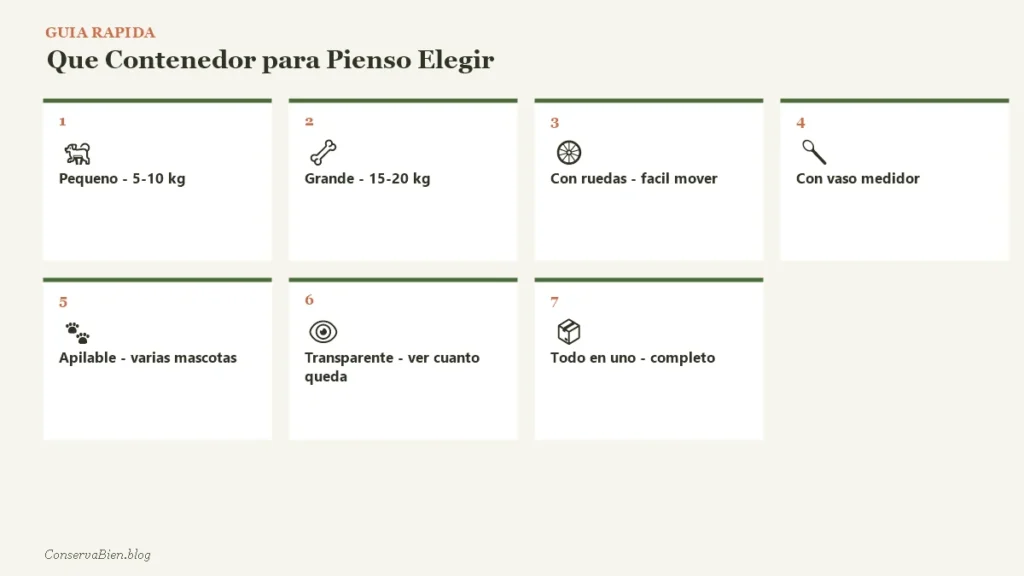 Guia rapida que contenedor para pienso elegir