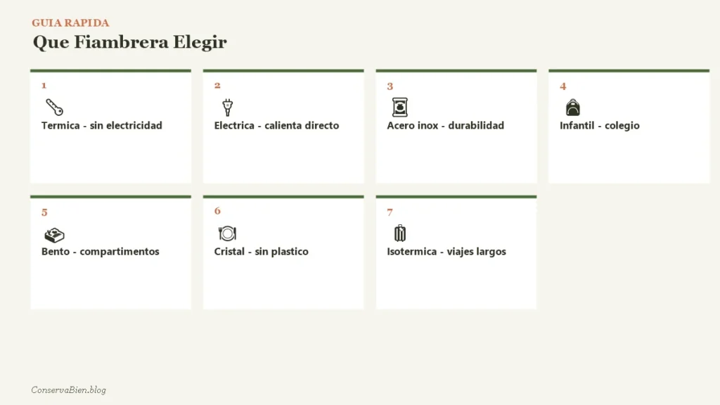 Guia rapida que fiambrera elegir