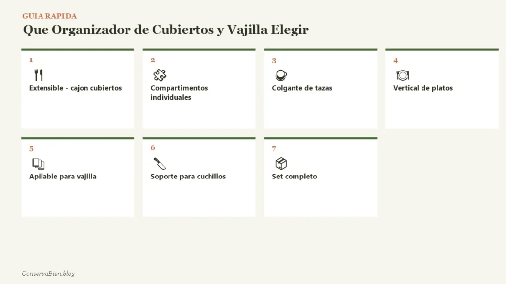 Guia rapida que organizador de cubiertos y vajilla elegir