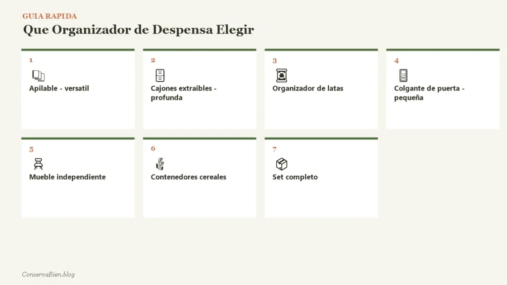 infografia Guia rapida que organizador de despensa elegir