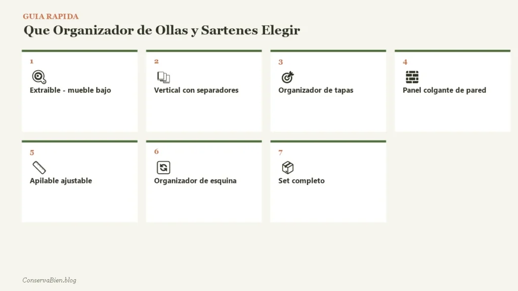 Guia rapida que organizador de ollas y sartenes elegir