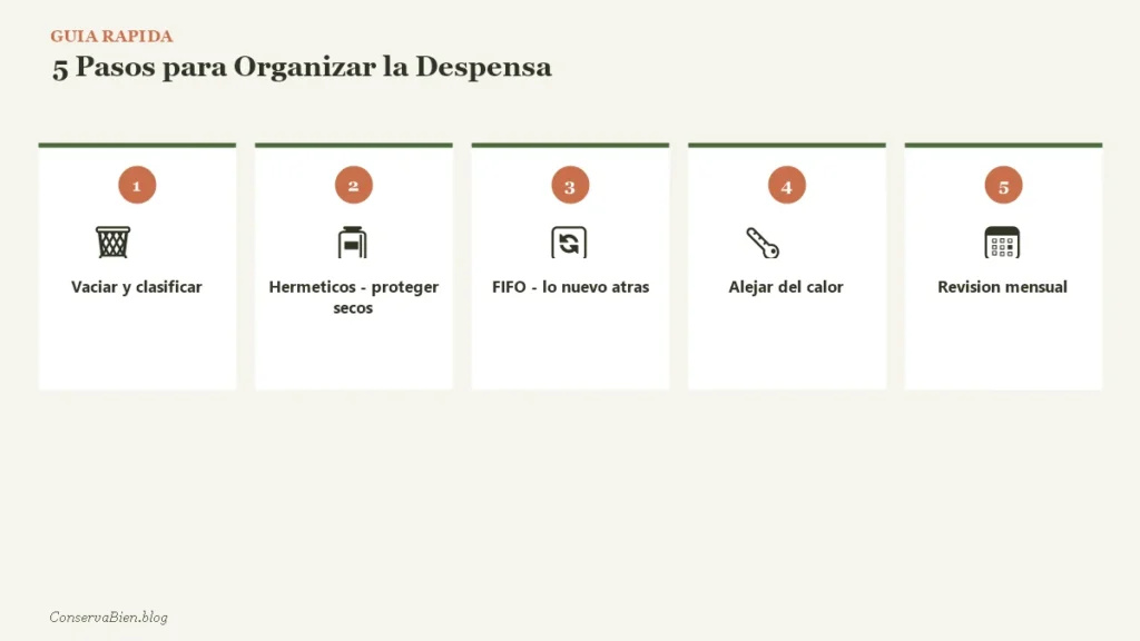 Guia rapida 5 pasos para organizar despensa
