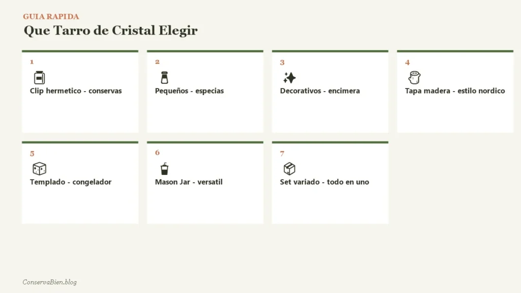 Guia rapida que tarro de cristal elegir